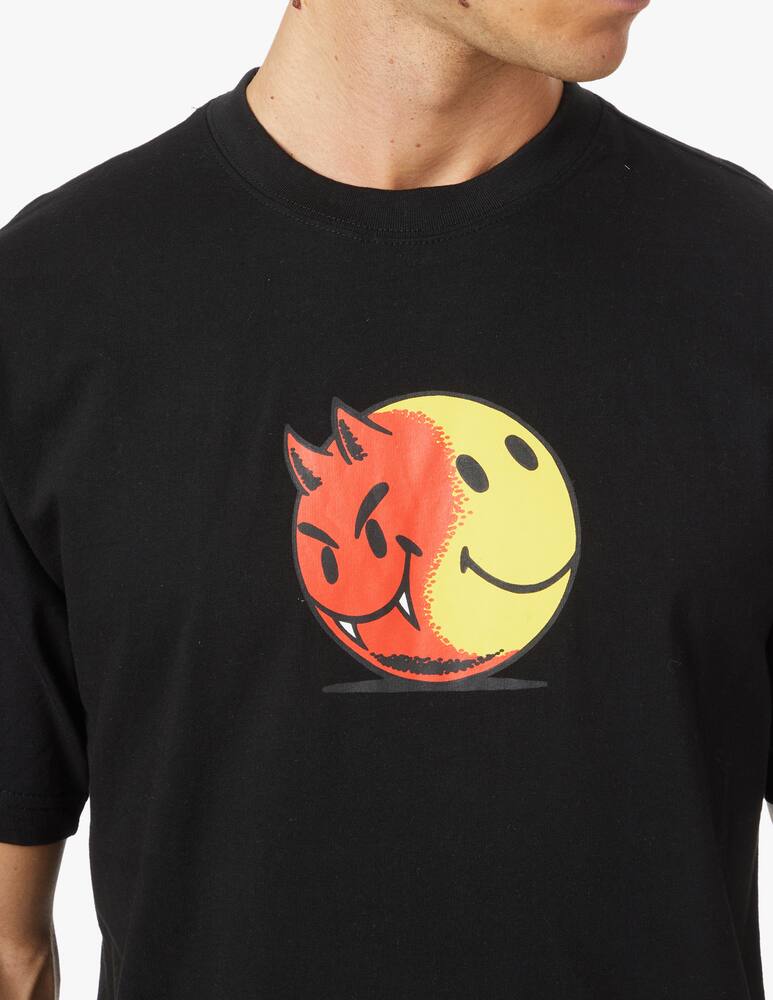 rinascente Market Smiley good and evil t-shirt - black