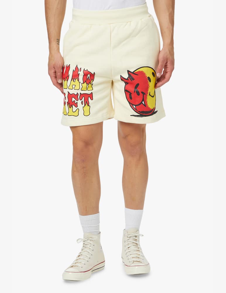Market Smiley good and evil sweatshorts - beige - picture 2 Market Smiley good and evil sweatshorts - beige - picture 2