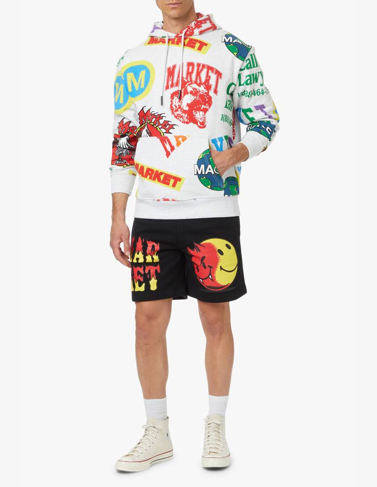 rinascente Market Felpa con cappuccio market monogram aop - grigio