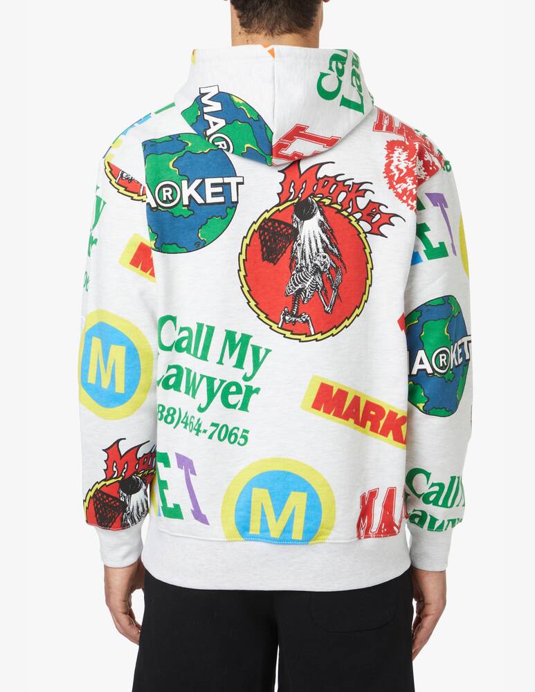 rinascente Market Felpa con cappuccio market monogram aop - grigio