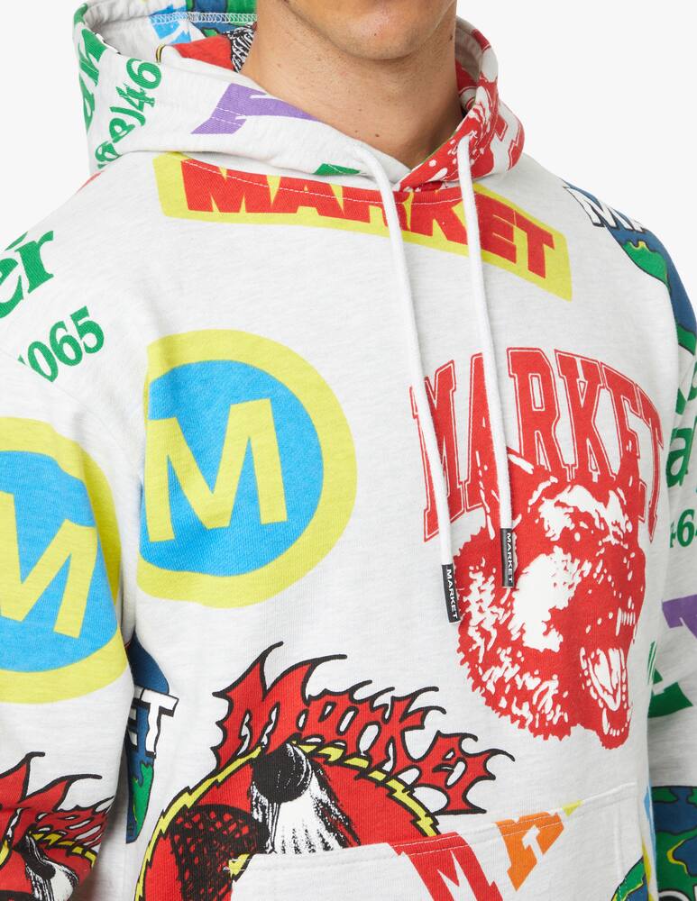 rinascente Market Felpa con cappuccio market monogram aop - grigio