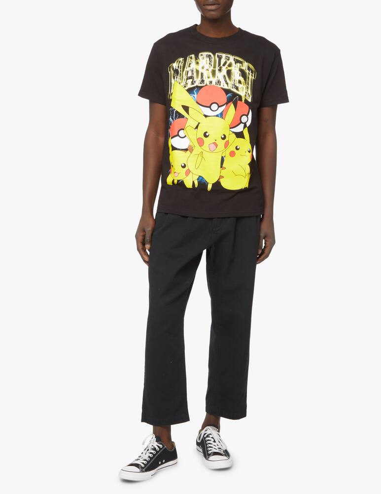 rinascente Market Pokemon pikachu electric shock t-shirt - black