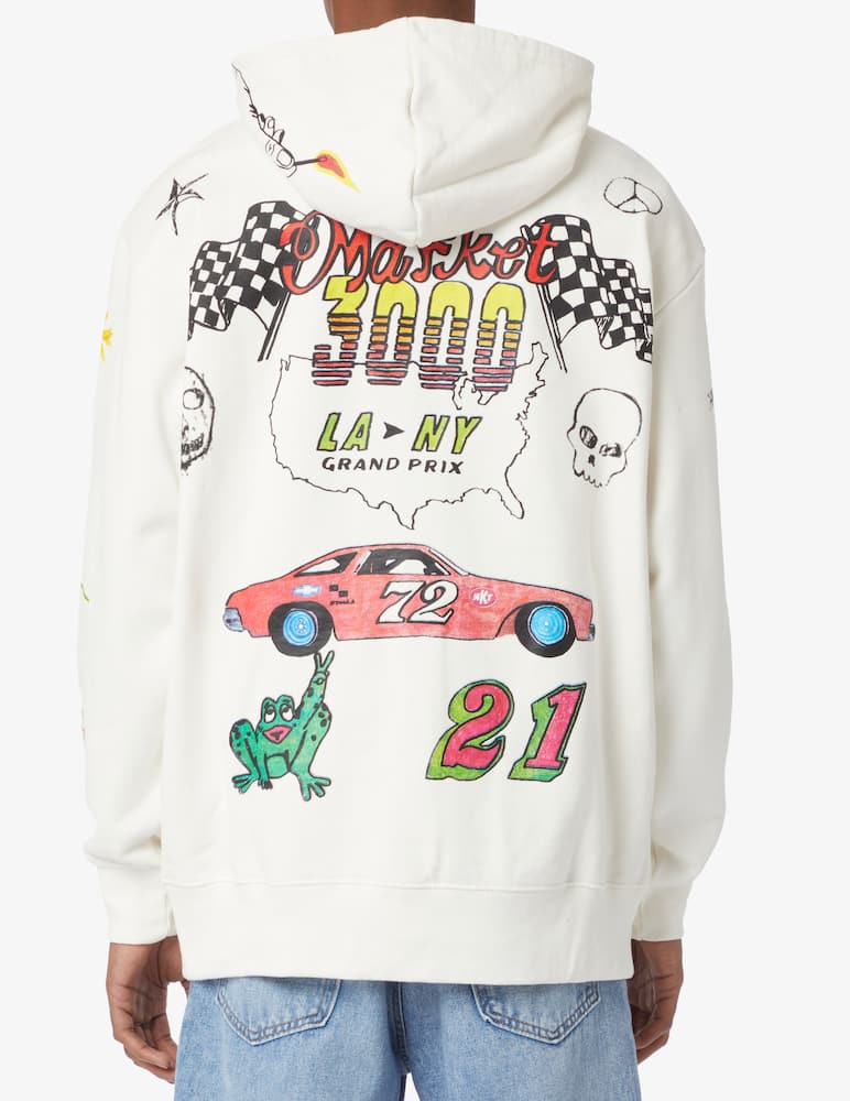 rinascente Market Varsity hand drawn hoodie - White