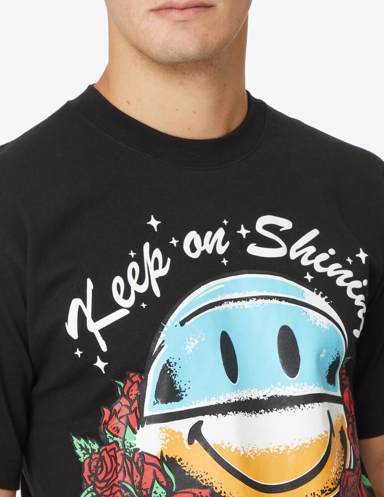 rinascente Market Maglietta manica corta smiley keep on shining - Nero