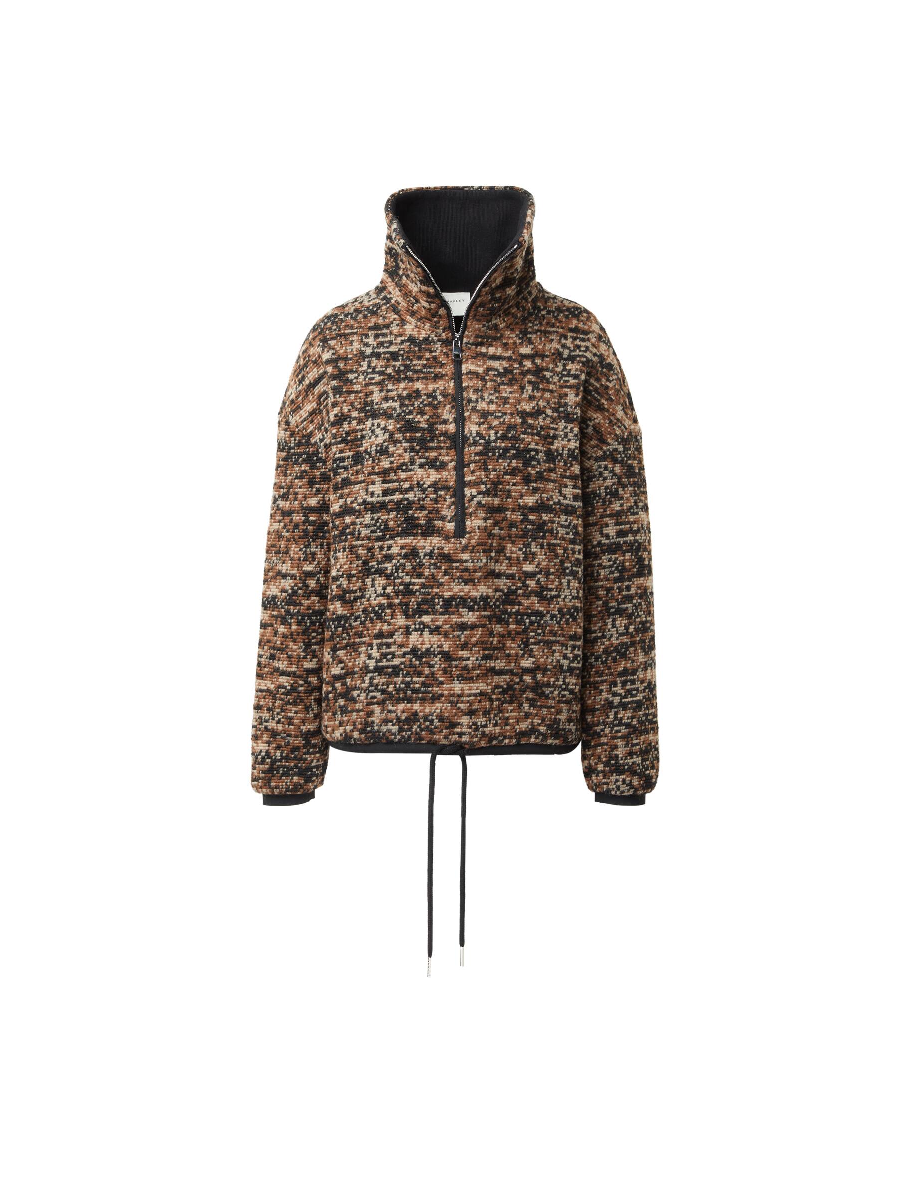 Sweat Oversize Varley – Mélange De Laine – Marron – Fermeture éclair – Taille M – Neuf