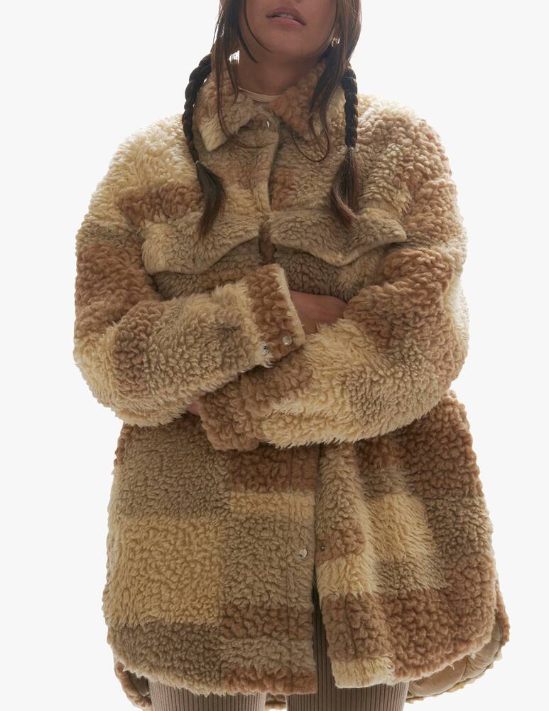 rinascente Holden Giacca camicia in misto lana imbottita - Marrone