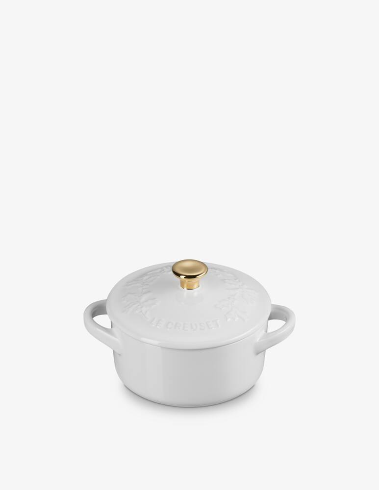 rinascente Le Creuset Mini Cocotte Holly 10cm White