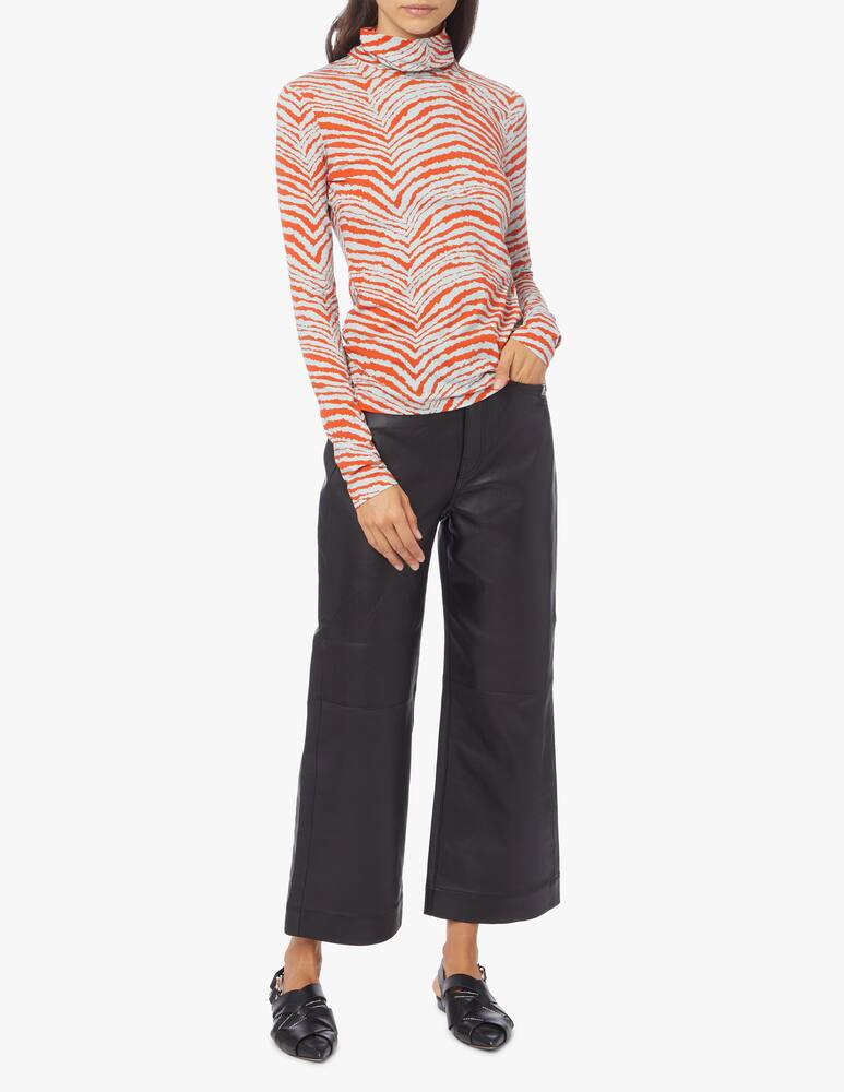rinascente Proenza Schouler White Label Cotton turtleneck with zebra print