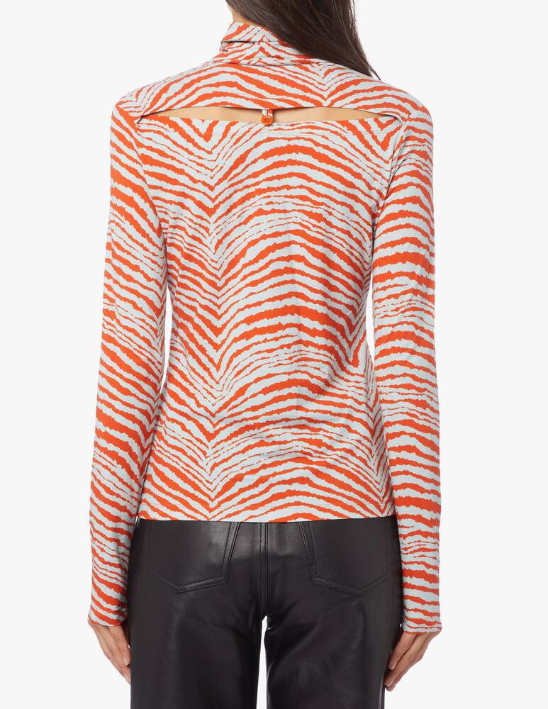 rinascente Proenza Schouler White Label Cotton turtleneck with zebra print
