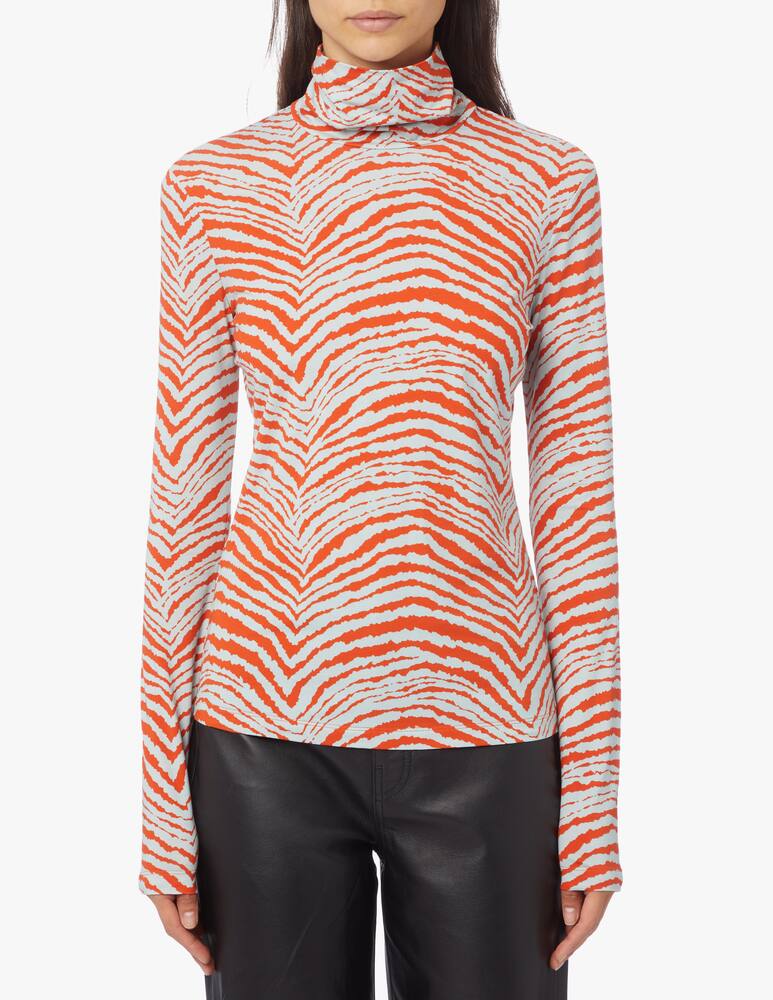 rinascente Proenza Schouler White Label Cotton turtleneck with zebra print