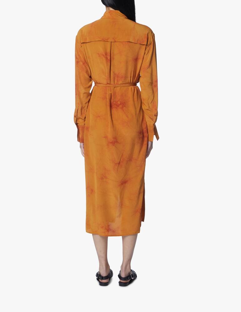 rinascente Proenza Schouler White Label Tye-dye silk midi chemisier dress - orange