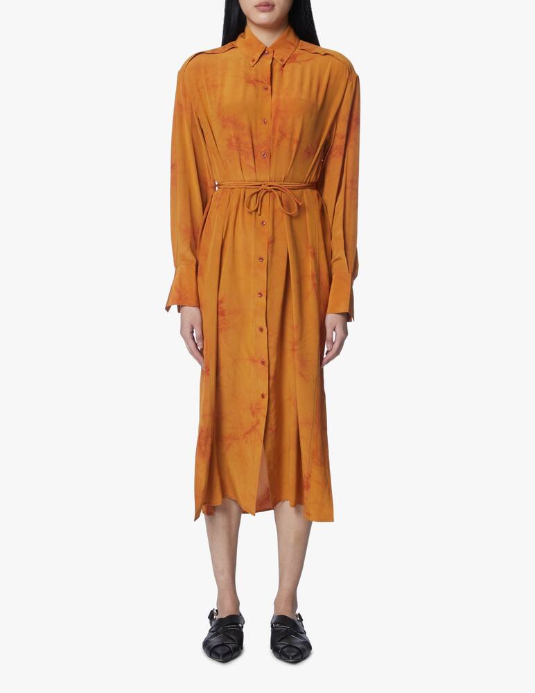rinascente Proenza Schouler White Label Tye-dye silk midi chemisier dress - orange