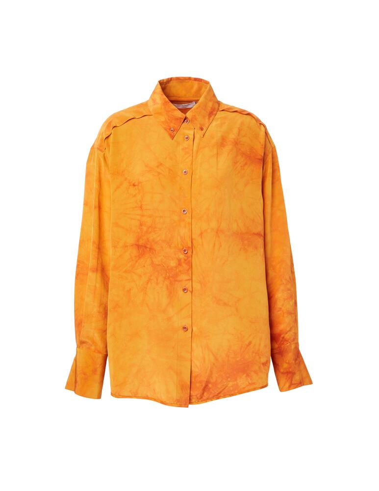 rinascente Proenza Schouler White Label Camicia in seta con stampa tye-dye - arancione