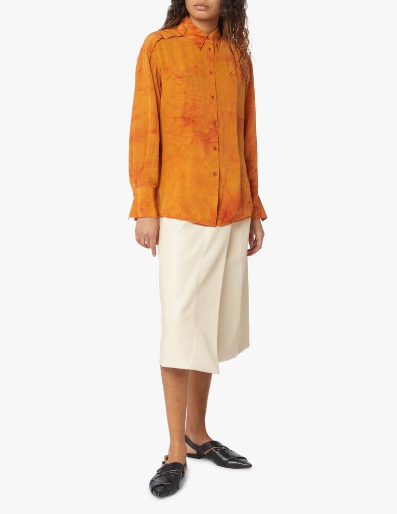 rinascente Proenza Schouler White Label Camicia in seta con stampa tye-dye - arancione