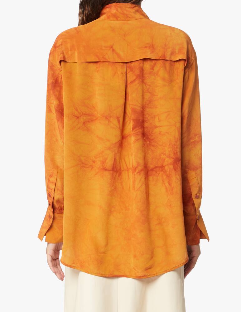 rinascente Proenza Schouler White Label Camicia in seta con stampa tye-dye - arancione