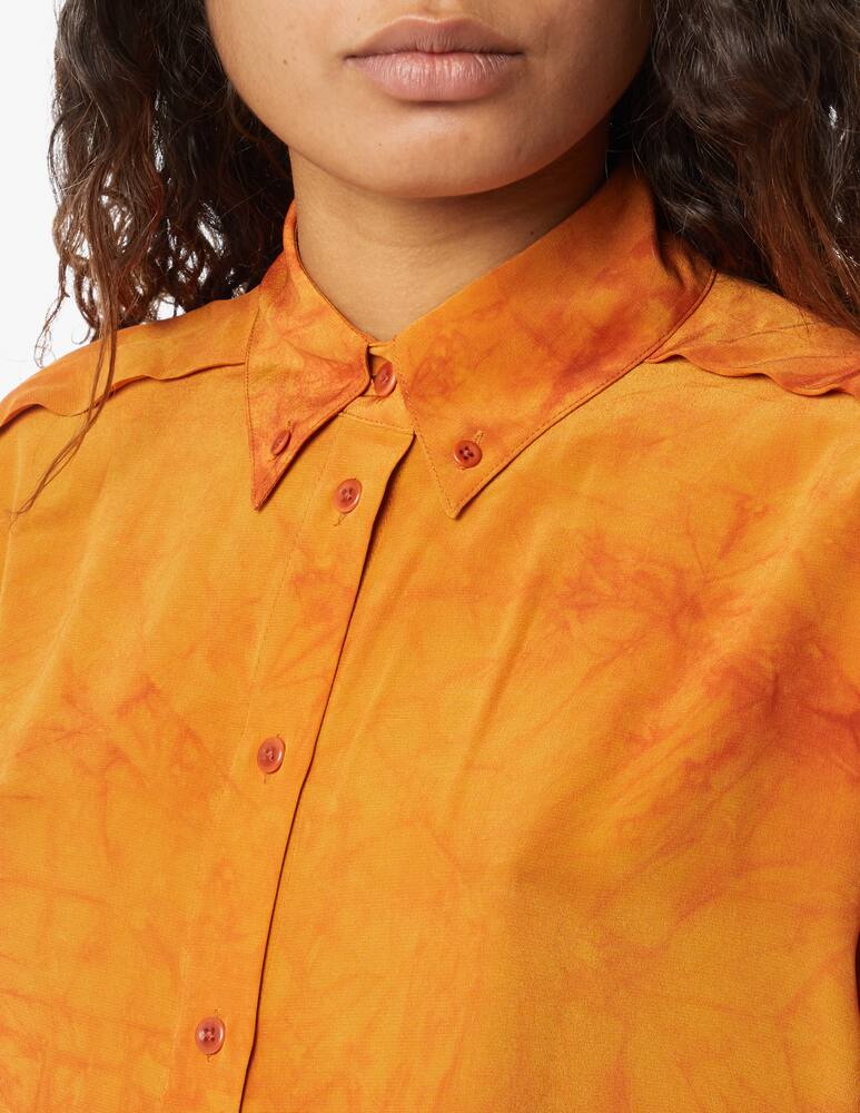 rinascente Proenza Schouler White Label Camicia in seta con stampa tye-dye - arancione