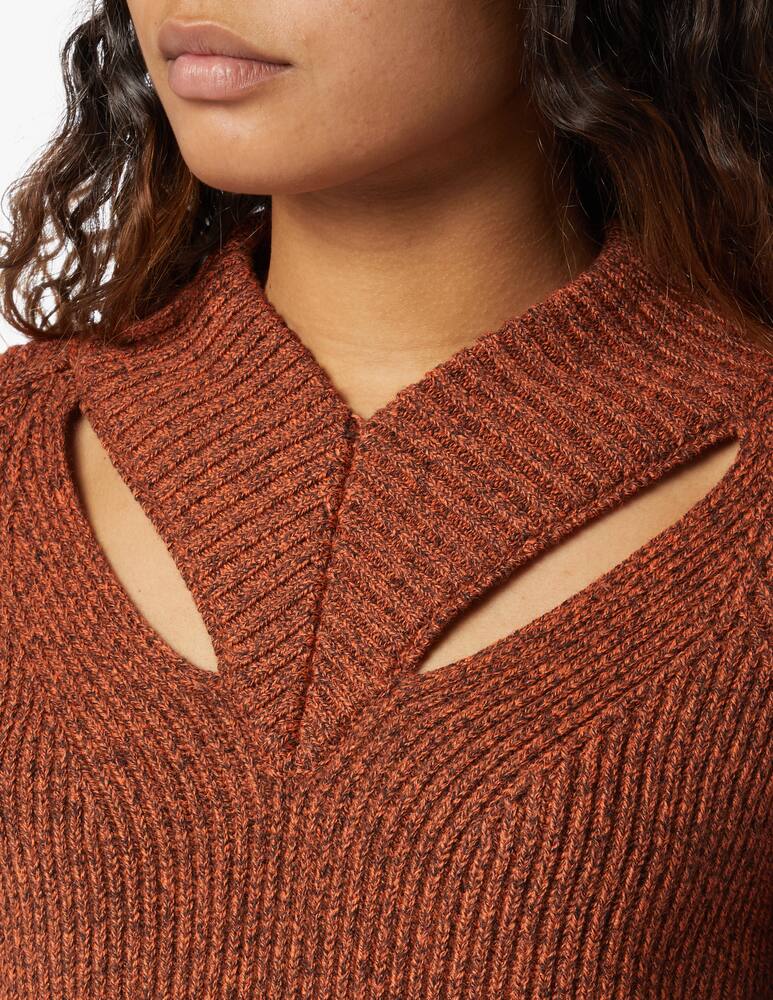 rinascente Proenza Schouler White Label Melange sweater with v-neck in wool - orange