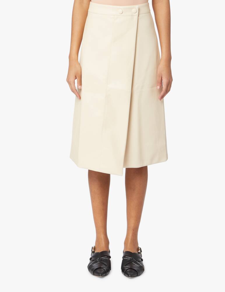 rinascente Proenza Schouler White Label Midi wrap skirt in faux leather - white