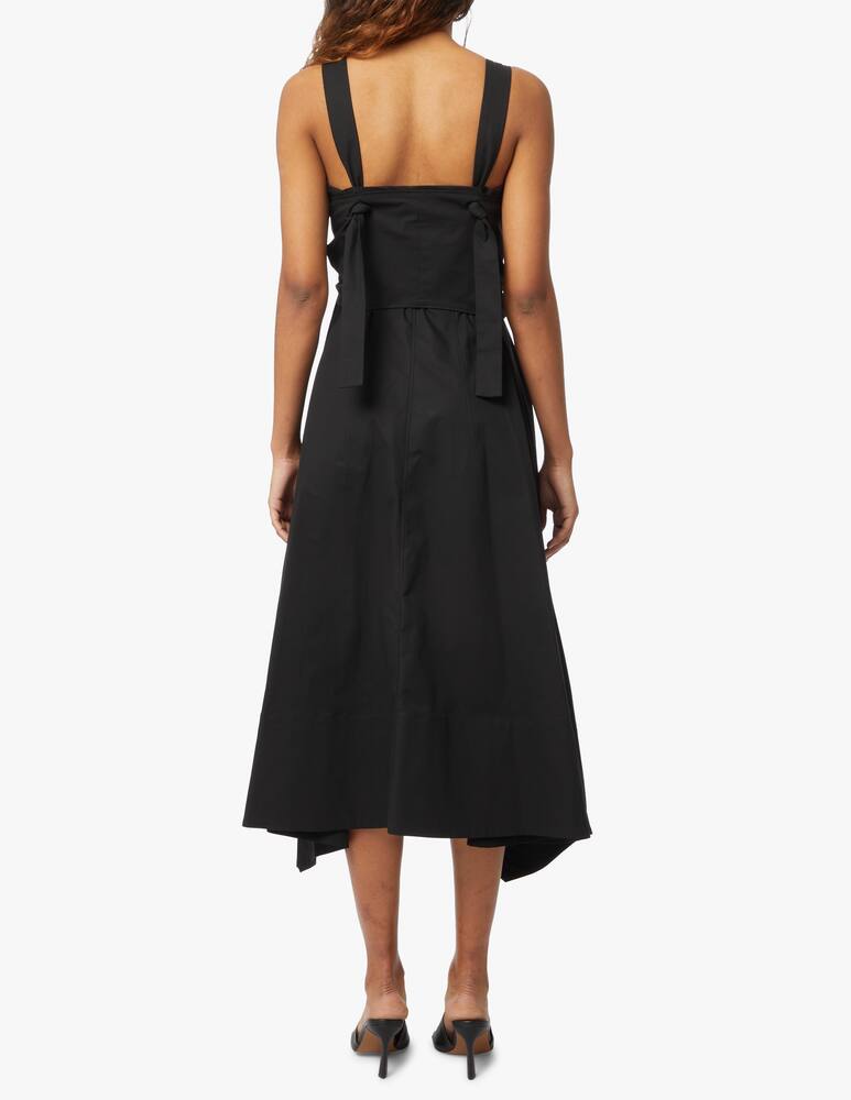 rinascente Proenza Schouler Asymmetrical midi dress with straps in cotton - black