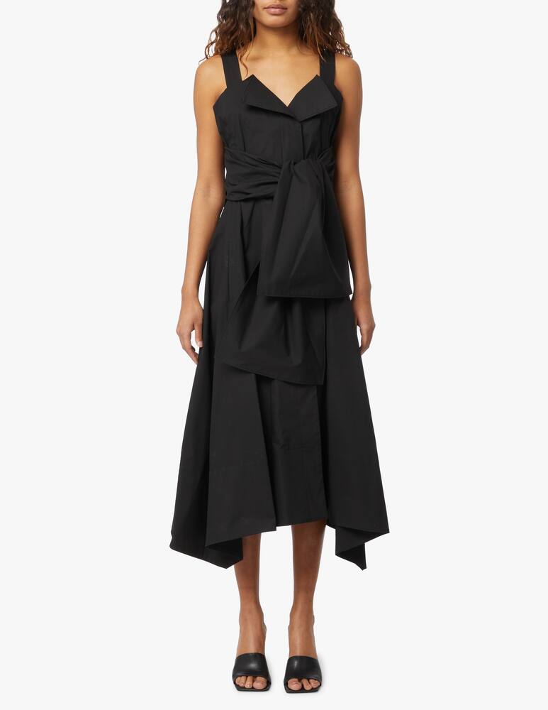 rinascente Proenza Schouler Asymmetrical midi dress with straps in cotton - black