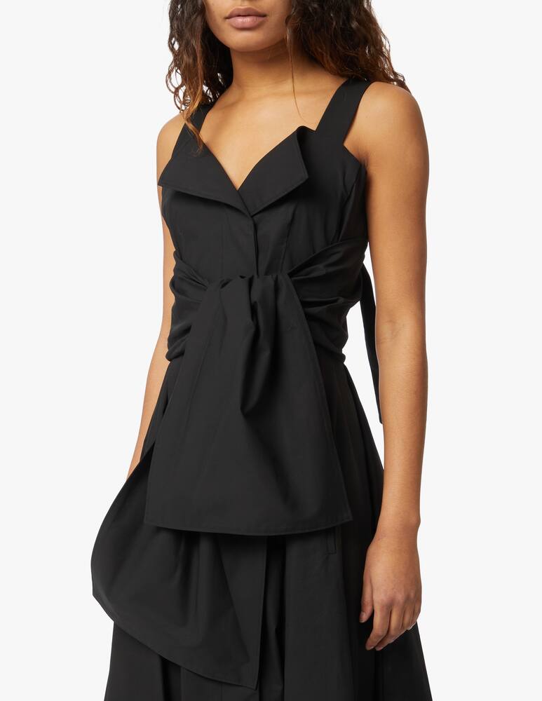 rinascente Proenza Schouler Asymmetrical midi dress with straps in cotton - black