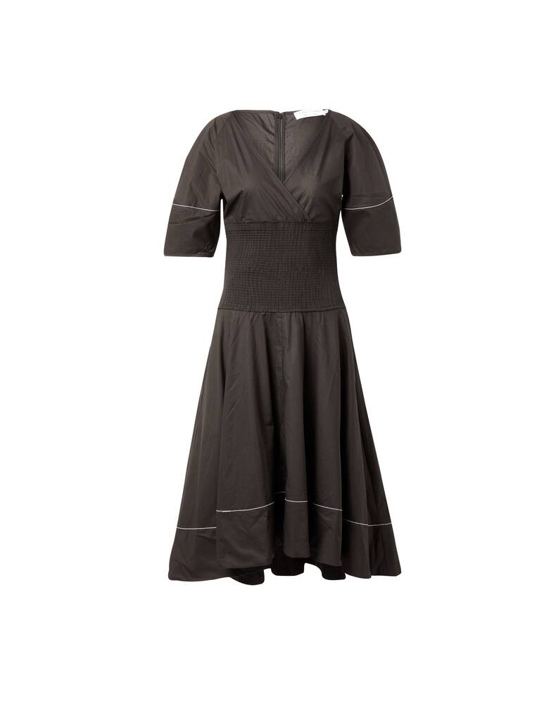 rinascente Proenza Schouler White Label Flared dress with elastic waistband and topstitching - black