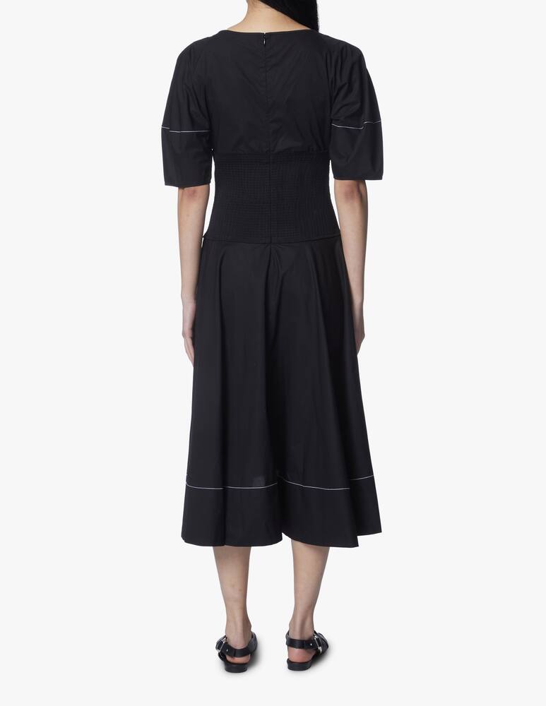 rinascente Proenza Schouler White Label Flared dress with elastic waistband and topstitching - black