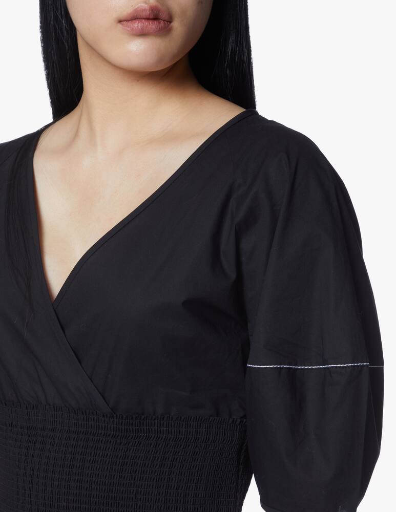 rinascente Proenza Schouler White Label Flared dress with elastic waistband and topstitching - black