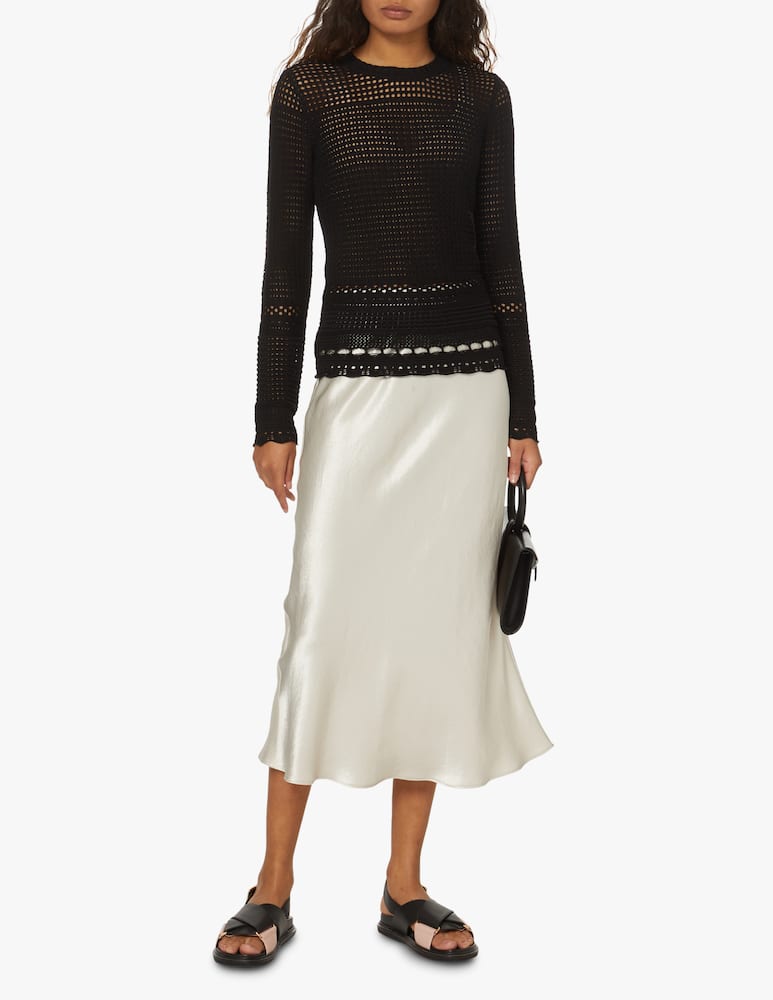 rinascente Proenza Schouler White Label Maglietta a manica lunga in misto seta - nero