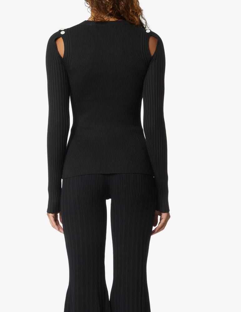 rinascente Proenza Schouler White Label Maglia in msto cashmere con cut-outs - Nero