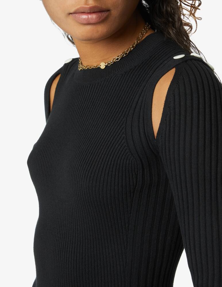 rinascente Proenza Schouler White Label Maglia in msto cashmere con cut-outs - Nero