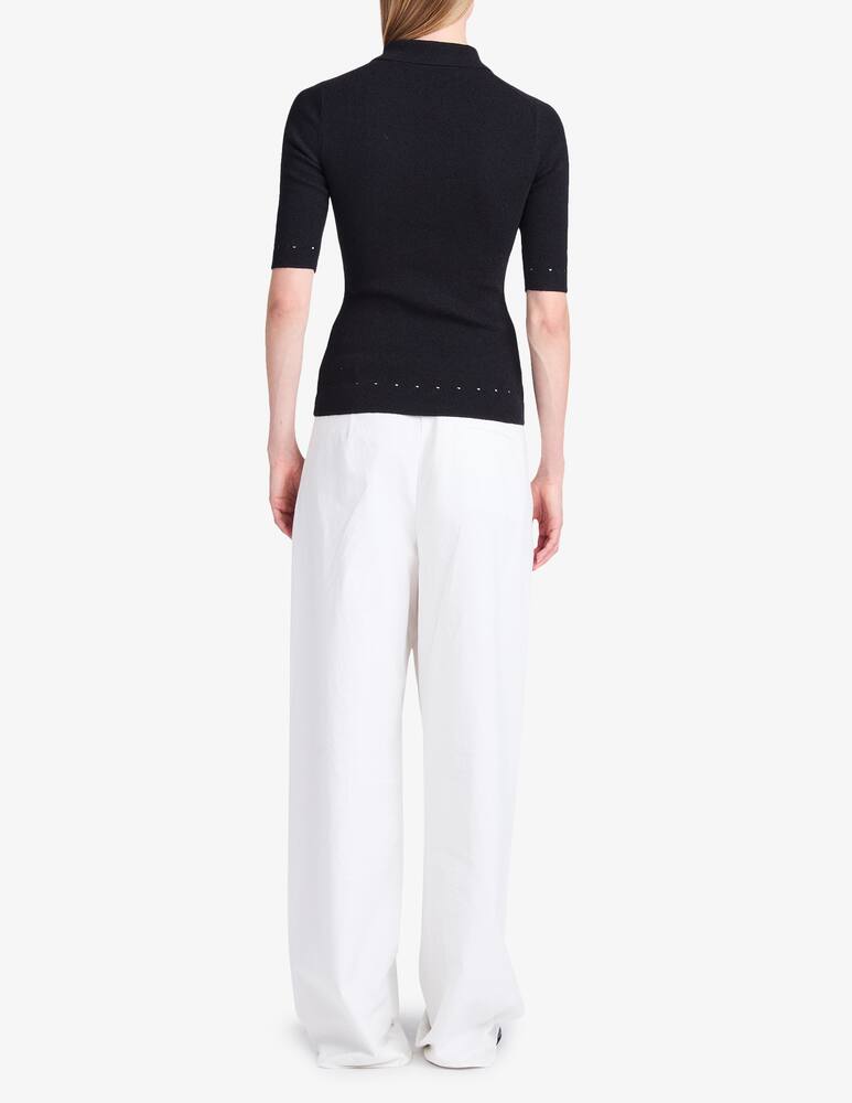 Proenza Schouler White Label Polo Spencer in viscosa boucle - immagine 3 Proenza Schouler White Label Polo Spencer in viscosa boucle - immagine 3