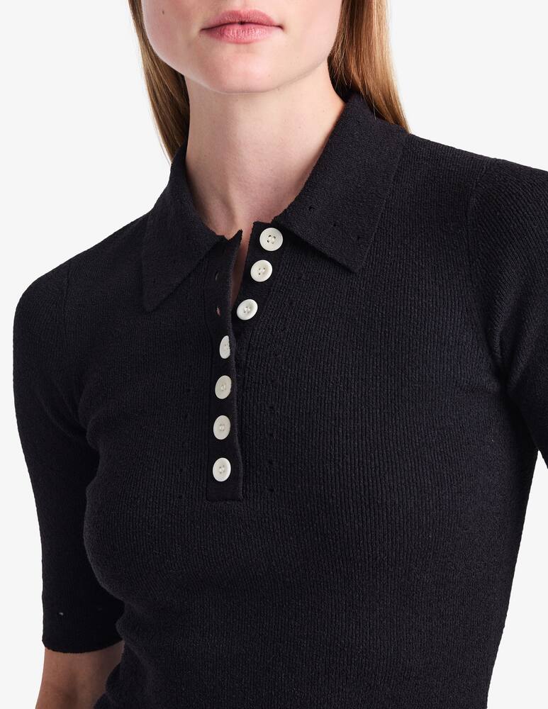 Proenza Schouler White Label Polo Spencer in viscosa boucle - immagine 4 Proenza Schouler White Label Polo Spencer in viscosa boucle - immagine 4