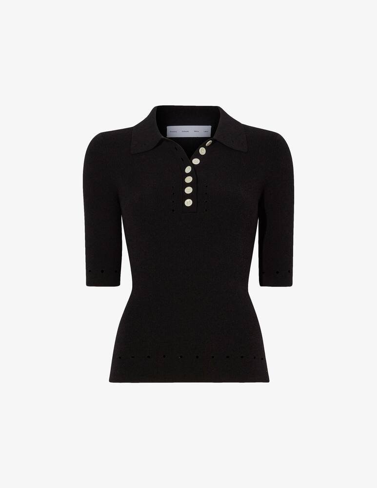 Proenza Schouler White Label Polo Spencer in viscosa boucle - immagine 5 Proenza Schouler White Label Polo Spencer in viscosa boucle - immagine 5