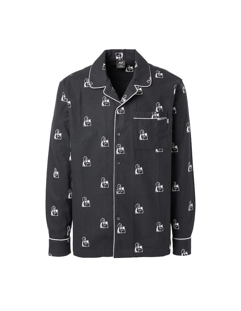 rinascente Huf Allover remio flannel shirt - black