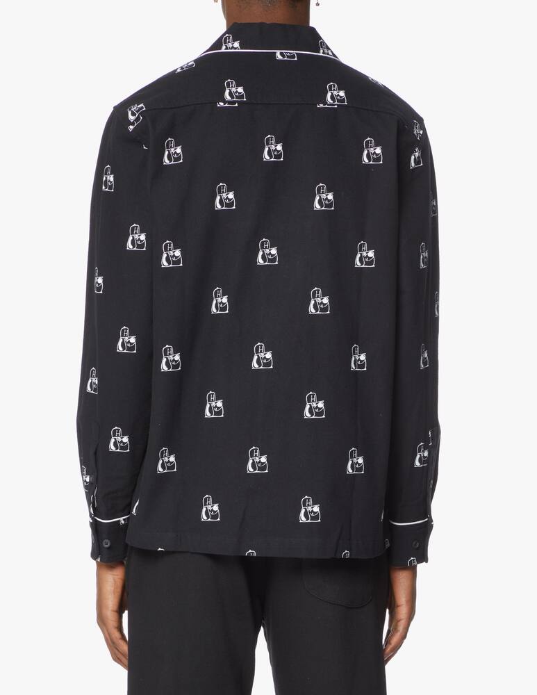 rinascente Huf Allover remio flannel shirt - black