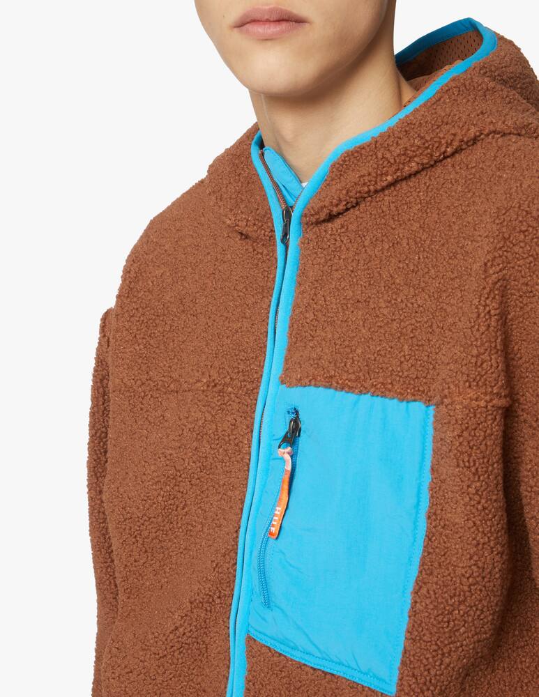 rinascente Huf Teddy pocket fort point hooded jacket - brown