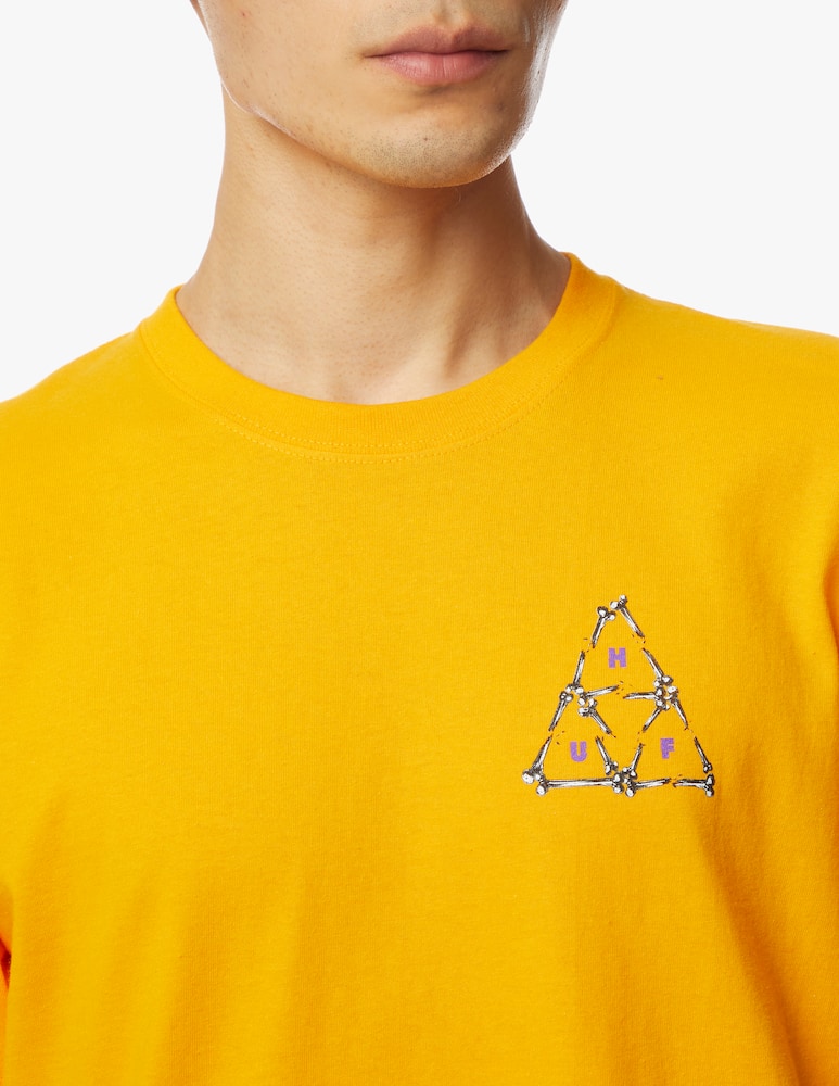 rinascente Huf T-shirt logo broken bones - yellow