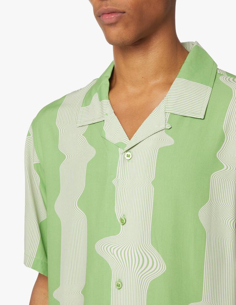 rinascente Huf Camicia manica corta avalon righe verticali - verde