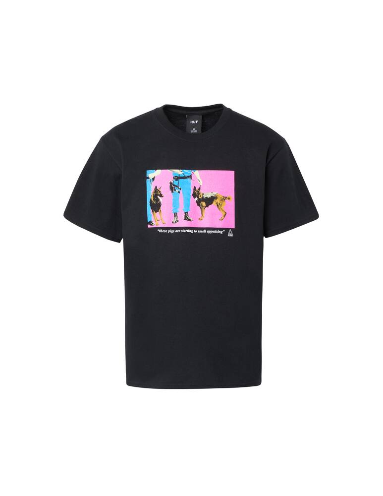 rinascente Huf Huf x pleasures tee police gang control - Nero