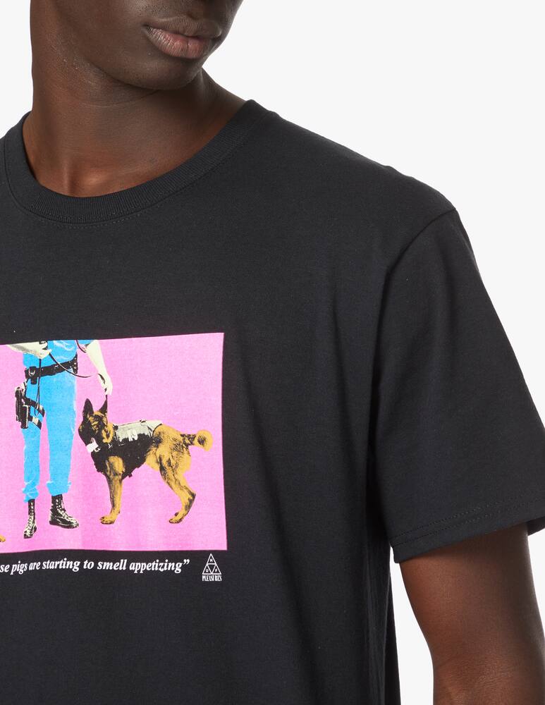 rinascente Huf Huf x pleasures tee police gang control - Nero