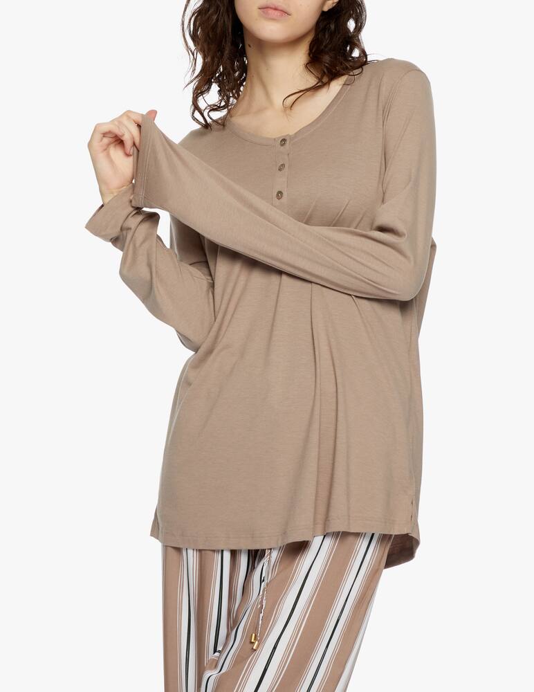 rinascente Hanro Henley long sleeve top