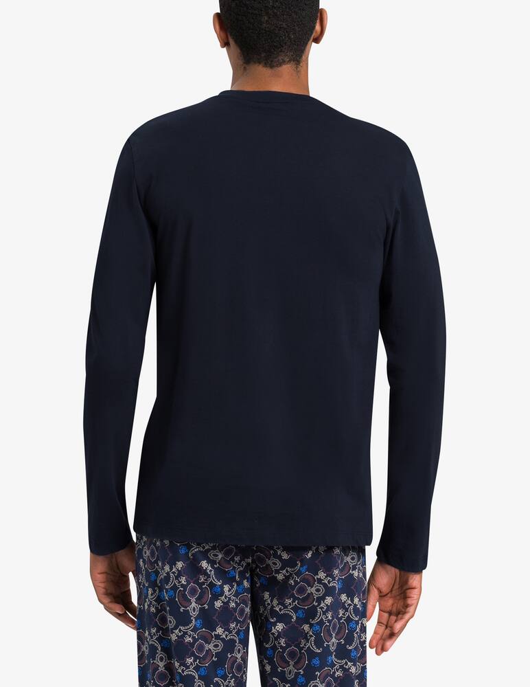 rinascente Hanro Long sleeve henley serafino pajama sweater - Blue