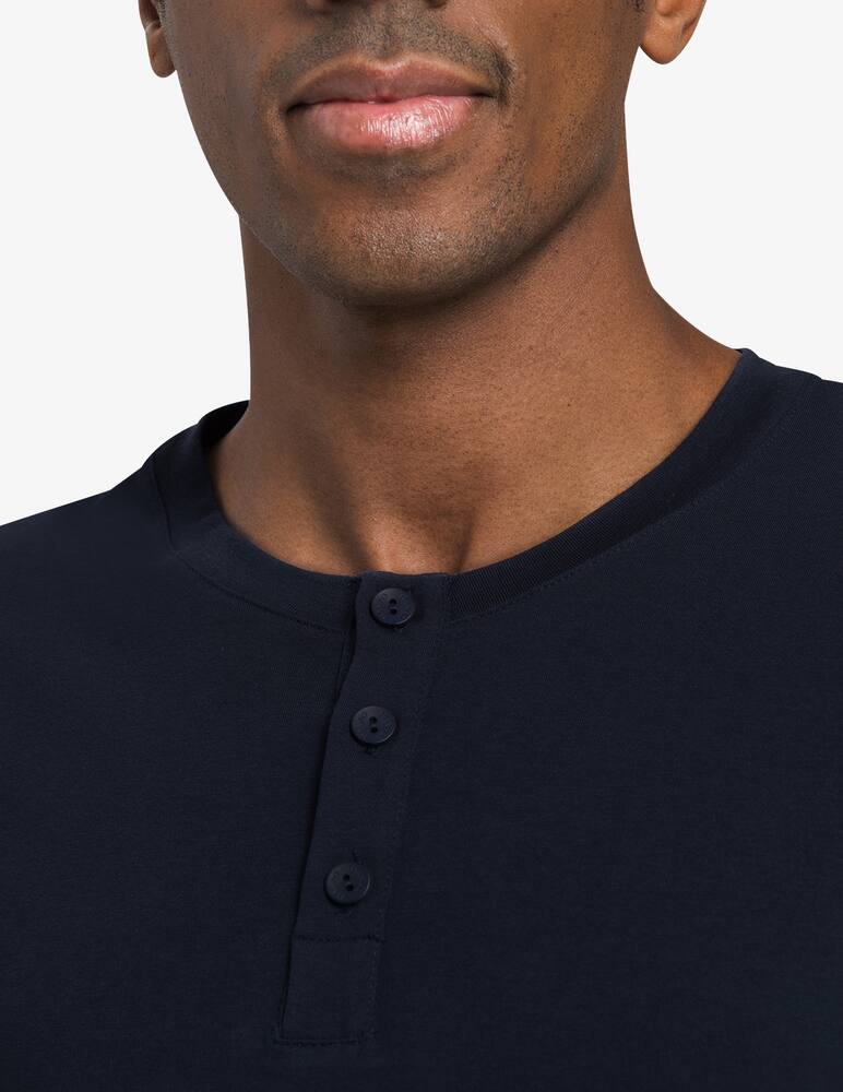 rinascente Hanro Long sleeve henley serafino pajama sweater - Blue