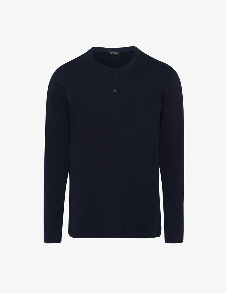 rinascente Hanro Long sleeve henley serafino pajama sweater - Blue