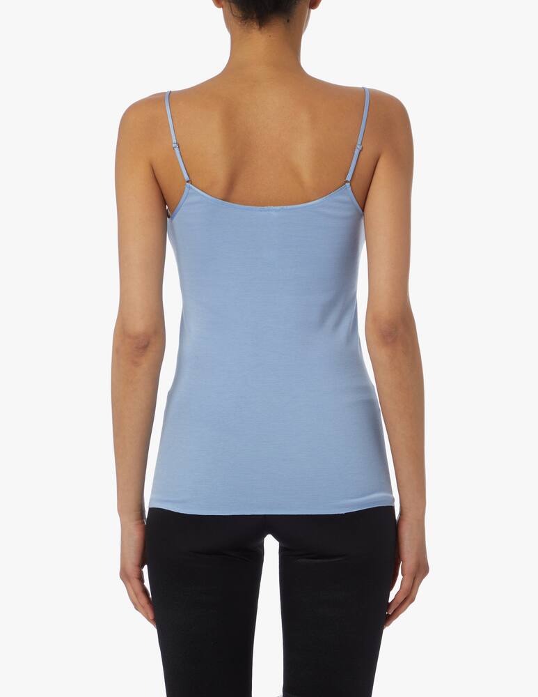 rinascente Hanro Top in cotone con bretellina - azzurro