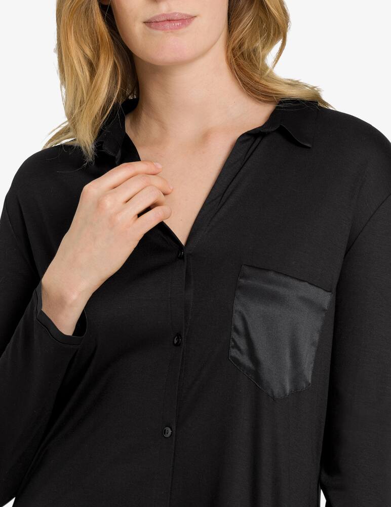 rinascente Hanro Camicia da notte a manica lunga - Nero