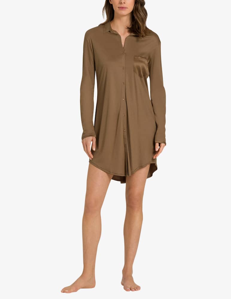 rinascente Hanro Camicia da notte a manica lunga - Marrone
