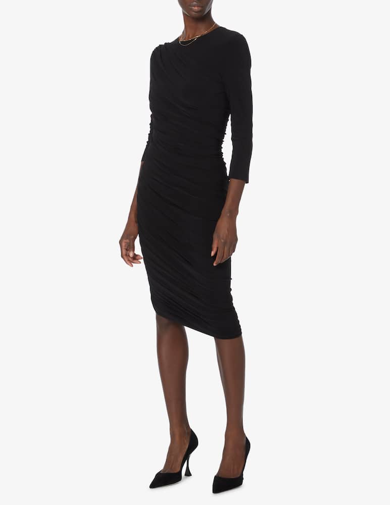 rinascente Norma Kamali Abito midi mini con maniche lunghe Diana - Nero