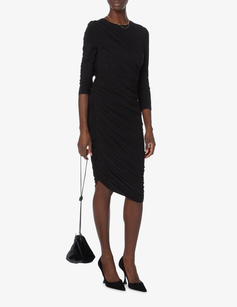 rinascente Norma Kamali Abito midi mini con maniche lunghe Diana - Nero